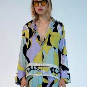 Zara Printed Shirt With Pocket Long Sleeves - Looks like Pucci